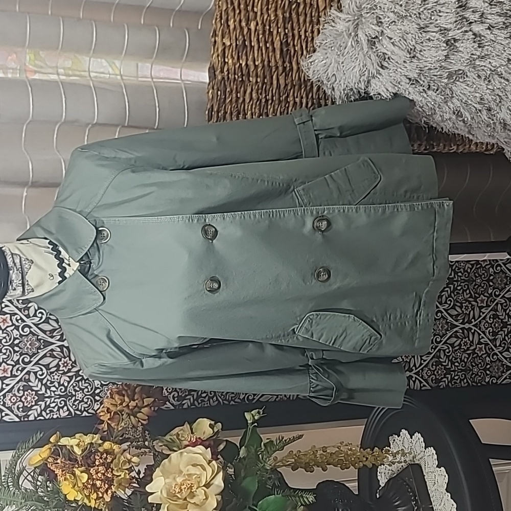 Democracy cotton canvas double button front jacket